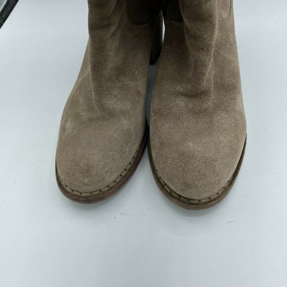 Fiorentini + Baker Brown Leather Block Heel Zip Mid Calf Riding Boots Womens 5.5 - Picture 5 of 8